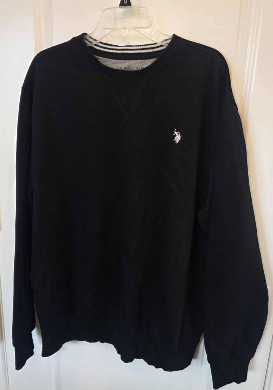 U.S. Polo Assn Crewneck Sweatshirt Pullover Men's 2XL Black Embroidered Logo